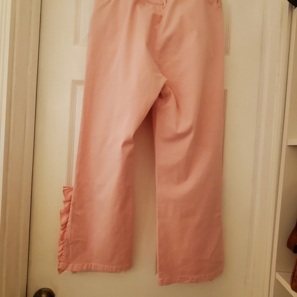 NWT / ZARA- Pink Barbie Core Capri Ruffle A Line Pants- Large - Picture 9 of 14
